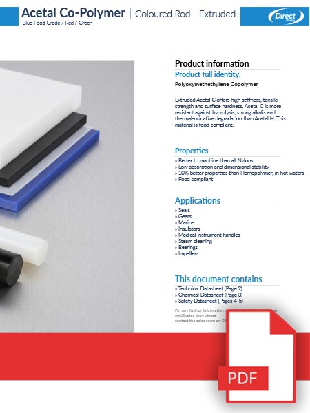 Acetal Co-Polymer Rod Blue Data Sheet