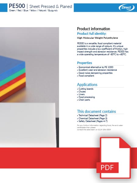 PE500 Pressed & Planed Sheet Data Sheet