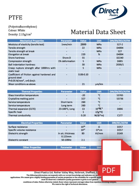 PTFE Data Sheet