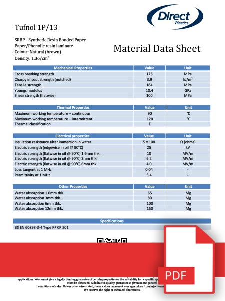 Tufnol 1P/13 Data Sheet