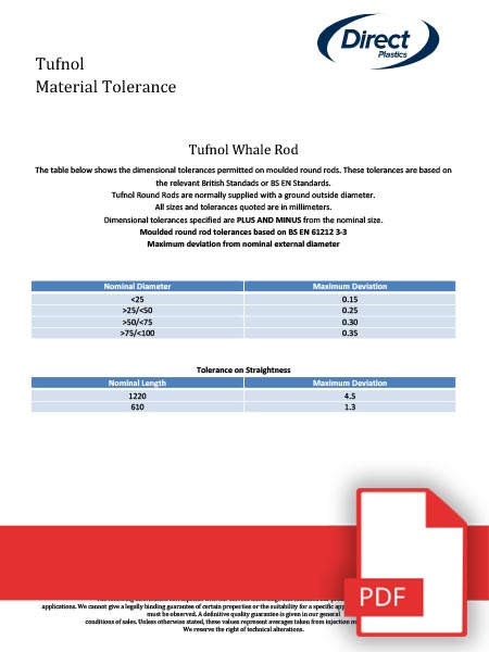 Tufnol Tolerance Sheet