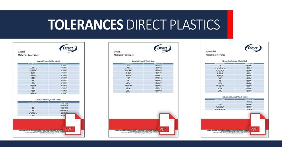 Engineering Plastics Tolerance Data Sheets